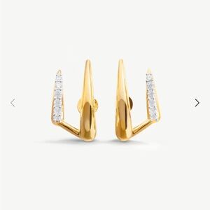 Missoma NEW LARGE CLAW PAVE DOUBLE STUD EARRINGS